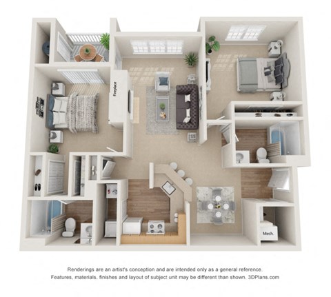 Kendrick floor plan at Beacon Place Apartments, Gaithersburg, 20878